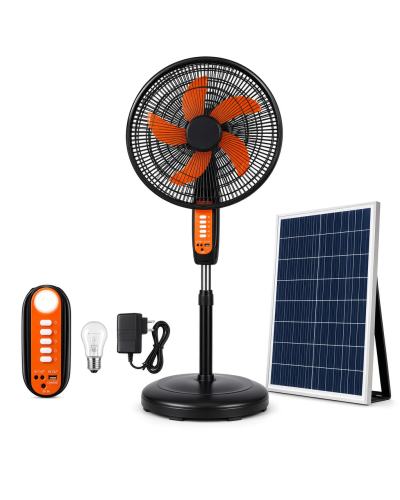 Solar Fan with LED Lights