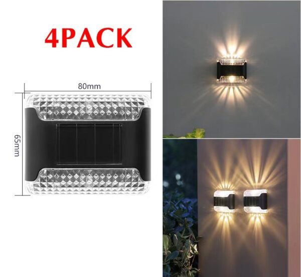 Solar Wall Lights Outdoor Garden Deck Fence Yard Waterproof Decor Lamp